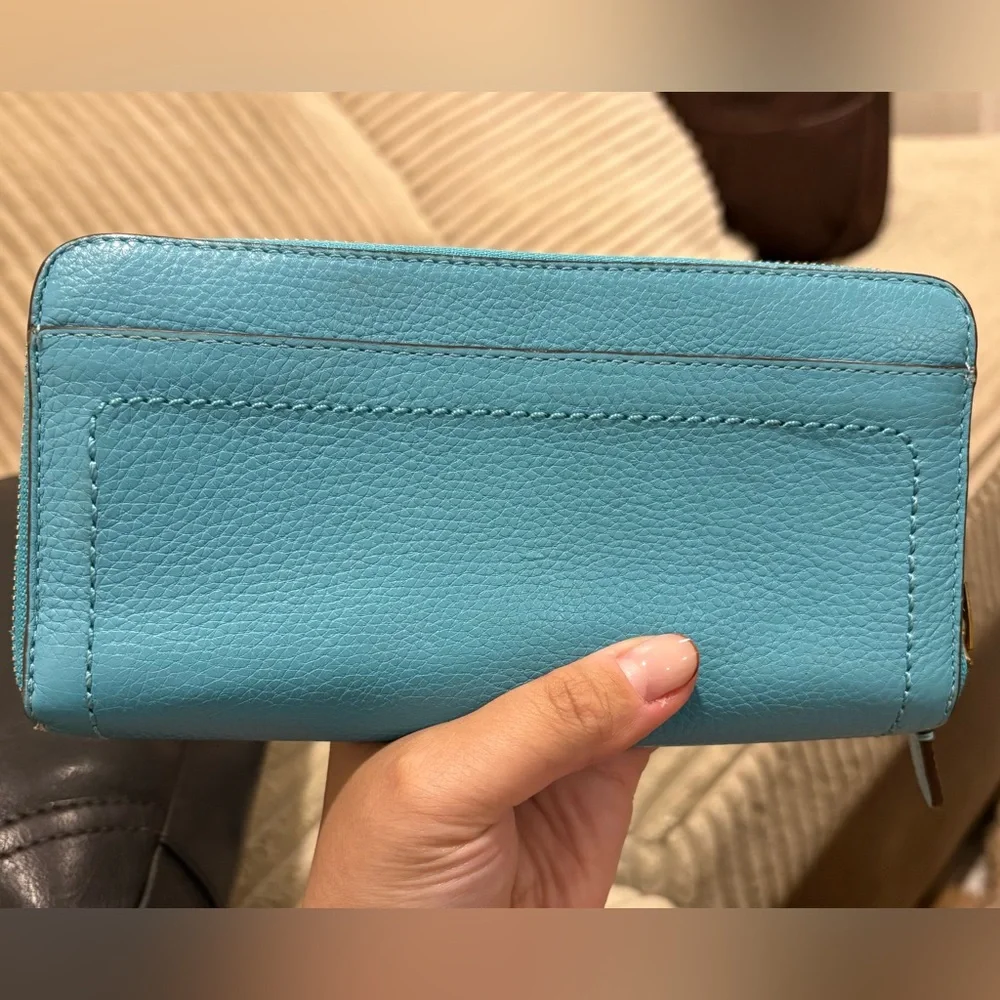 Coach Teal Accordion Wallet - Picture 2 of 4